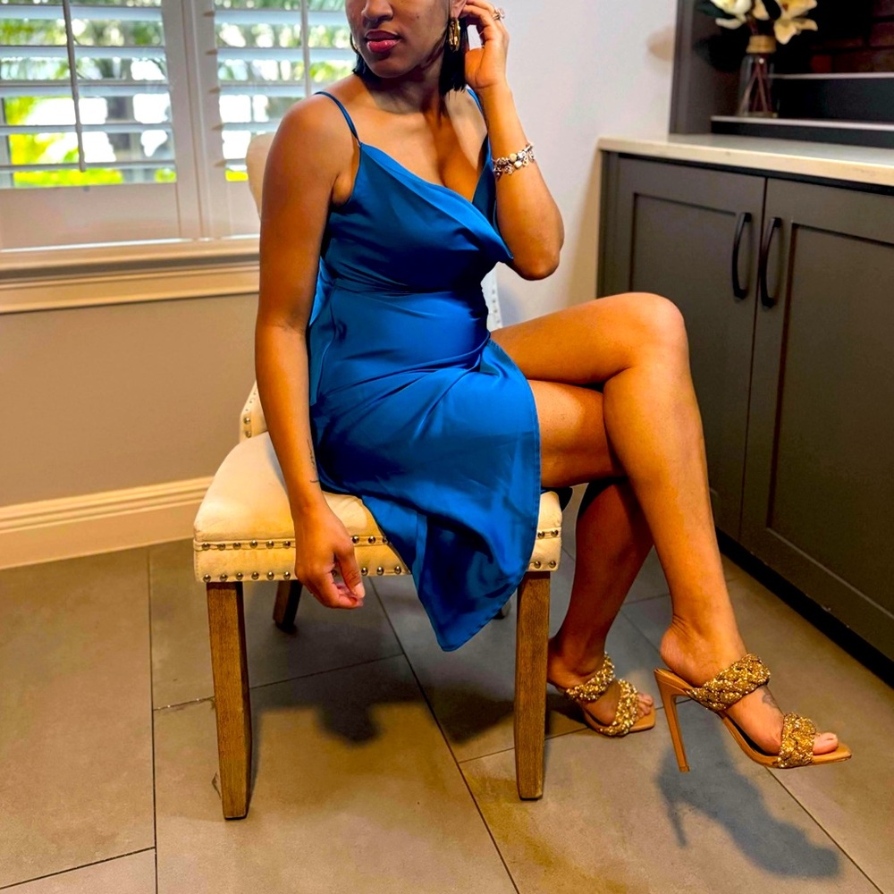 Silk Blue Midi Dress